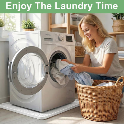 33 x 31 Inch Washing Machine Drain Pan, Silicone Washer Pan, Black | 2cm Raised Waterproof Edge, Washer and Dryer Mat for Floor Protection, Fits Standard & Large Washers Up to 5.0 Cu.Ft.