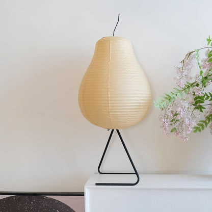Japanese Pear-Shaped Floor Lamp – Noguchi-Inspired Rice Paper Lantern, Zen-Inspired Modern Design for Living Room, Bedroom, or Office