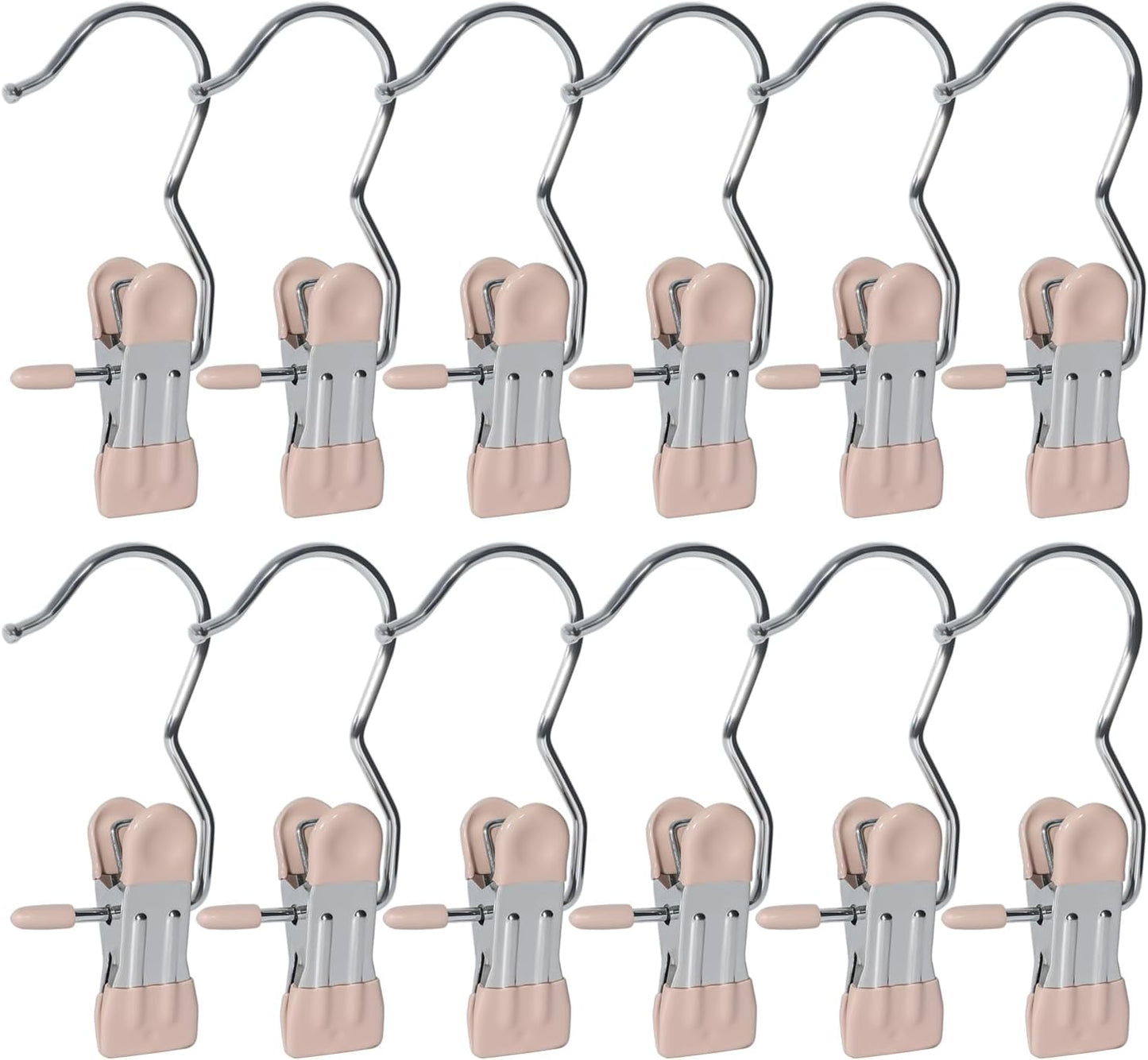15/30Pcs Upgrade Double Head Clamp Dipped Clothespin for Laundry Hooks with Clips, Boot Holder, Hanging Clips, Portable Multifunctional Hangers Single Clip Space Saving for Jeans, Hats (15, White)