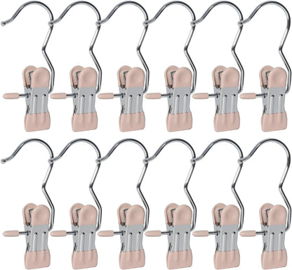 15/30Pcs Upgrade Double Head Clamp Dipped Clothespin for Laundry Hooks with Clips, Boot Holder, Hanging Clips, Portable Multifunctional Hangers Single Clip Space Saving for Jeans, Hats (15, White)