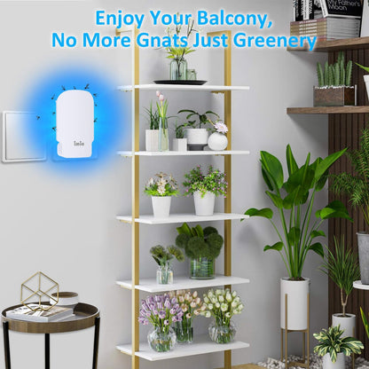 Bug Zapper Indoor Fly Trap Plug-in Flying Insect Catcher for Gnats Moths Fruit Flies & Mosquitoes UV Light Sticky Bug Killer for Home, Kitchen, Plants Non-Toxic & Silent (1 Device + 3 Refills)