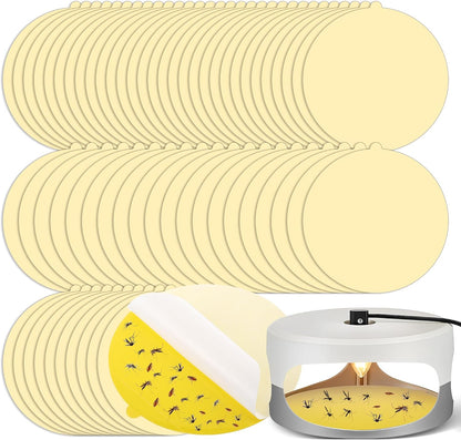 60 Pack Flea Trap Refills 7.1" Sticky Pads Fit Most Flea Traps | Flea Trap Sticky Pads Refills, Fit Most 7.1" Traps, for Inside Home Strong Adhesive, 7.1" Round Disc, Odorless Glue