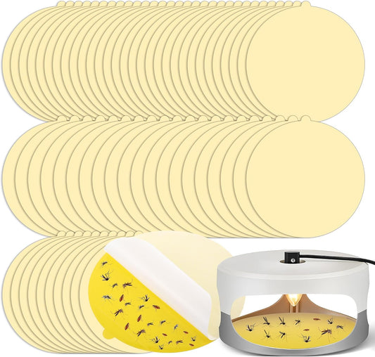 60 Pack Flea Trap Refills 7.1" Sticky Pads Fit Most Flea Traps | Flea Trap Sticky Pads Refills, Fit Most 7.1" Traps, for Inside Home Strong Adhesive, 7.1" Round Disc, Odorless Glue