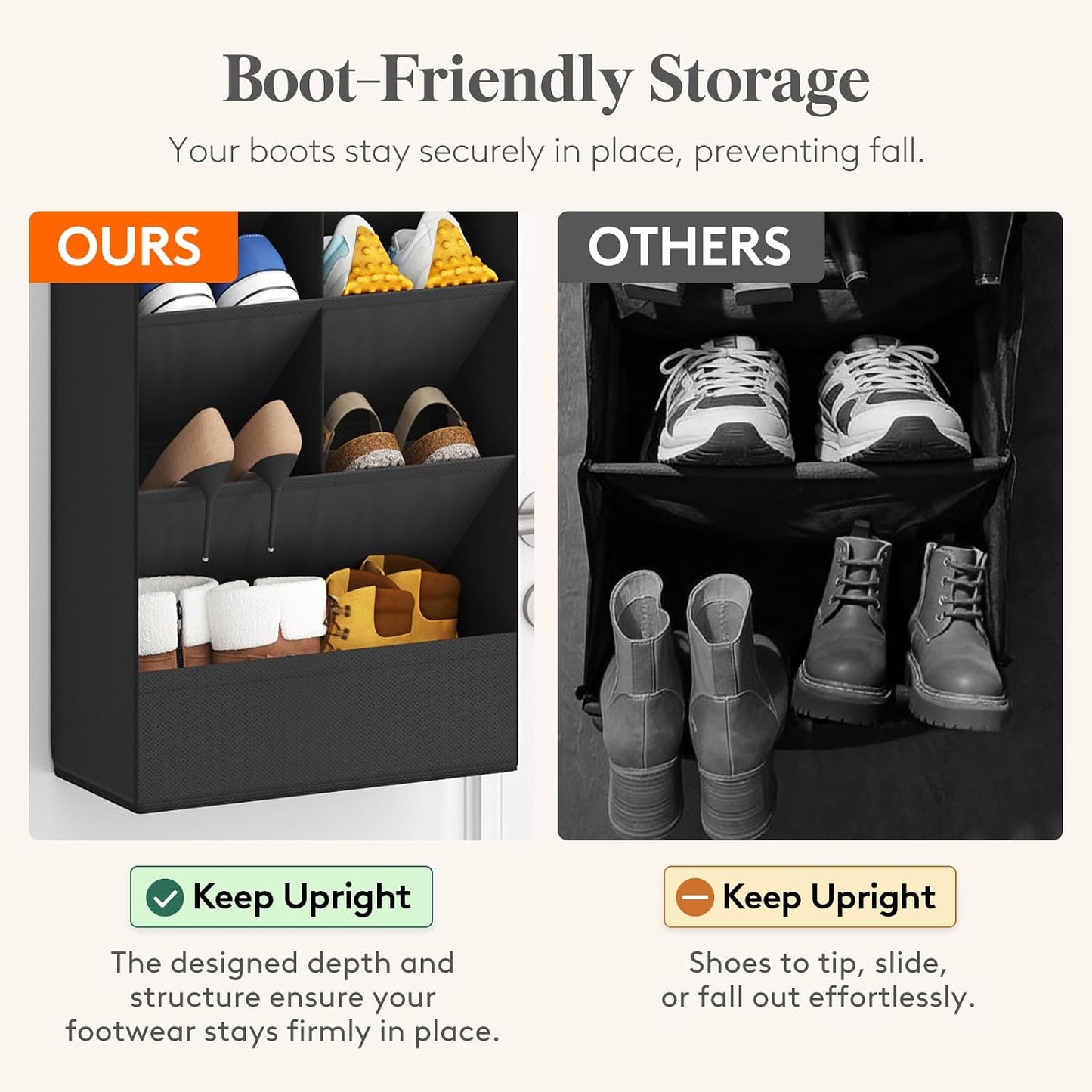 Lifewit 6 Tier Over the Door Shoe Organizer with 11 Large Deep Pockets, Fabric Hanging Shoes Shelf for Closet, Dorm Storage, Fit Up to 12 Pair Shoe Rack Holder for Sneakers, Boots, Gray