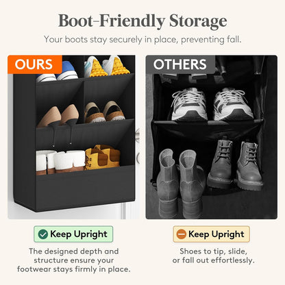 Lifewit 6 Tier Over the Door Shoe Organizer with 11 Large Deep Pockets, Fabric Hanging Shoes Shelf for Closet, Dorm Storage, Fit Up to 12 Pair Shoe Rack Holder for Sneakers, Boots, Gray