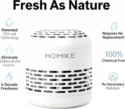 HOMIKE Refrigerator Deodorizer, Odor Eliminator,Last up to 10 Years for Car,Closet,Shoes Cabinet,Fridge and Freezer,Outperforms Baking Soda and Activated Carbon(Stainless Steel)