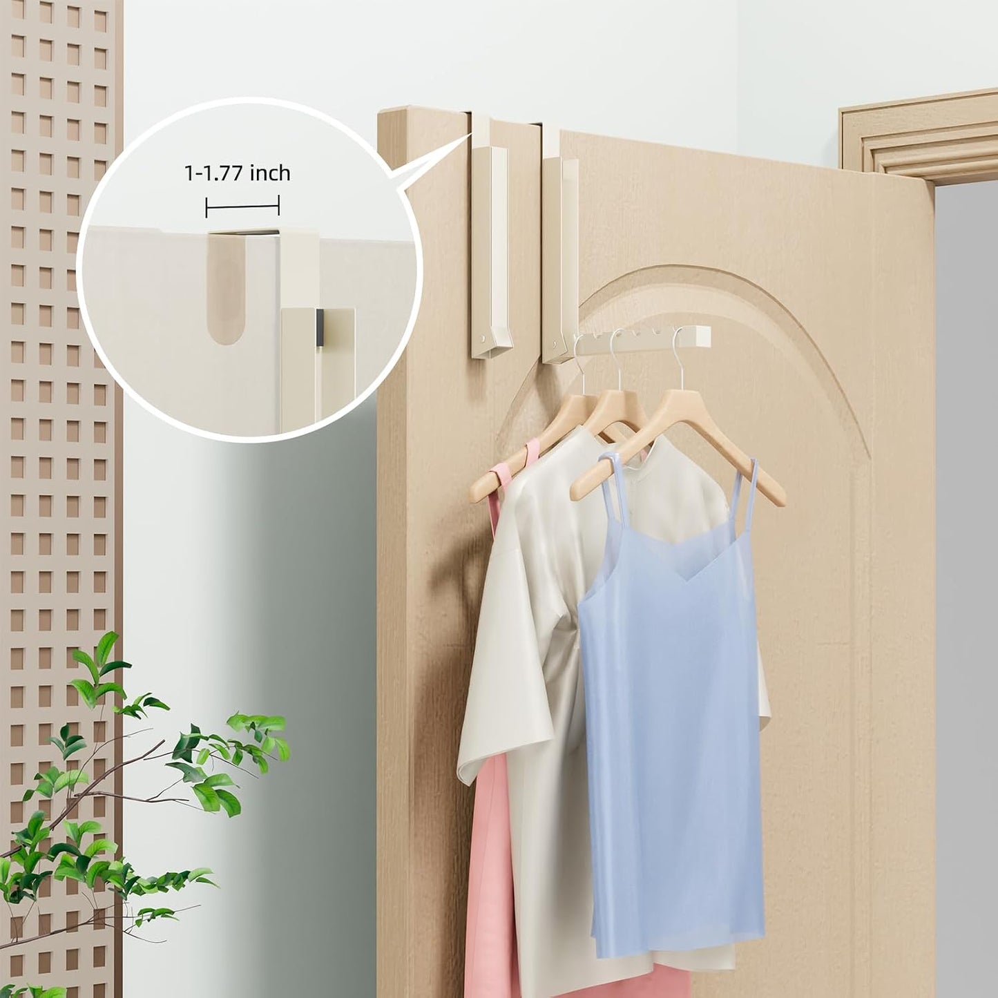 2 Pack Over The Door Hanger Folding Clothes Drying Rack, Folding Hanging Coat Rack for Indoor Laundry Room Compact Small Space Foldable Portable Clothing Hanger Hook Collapsible (Wihte-2(Upgraded))