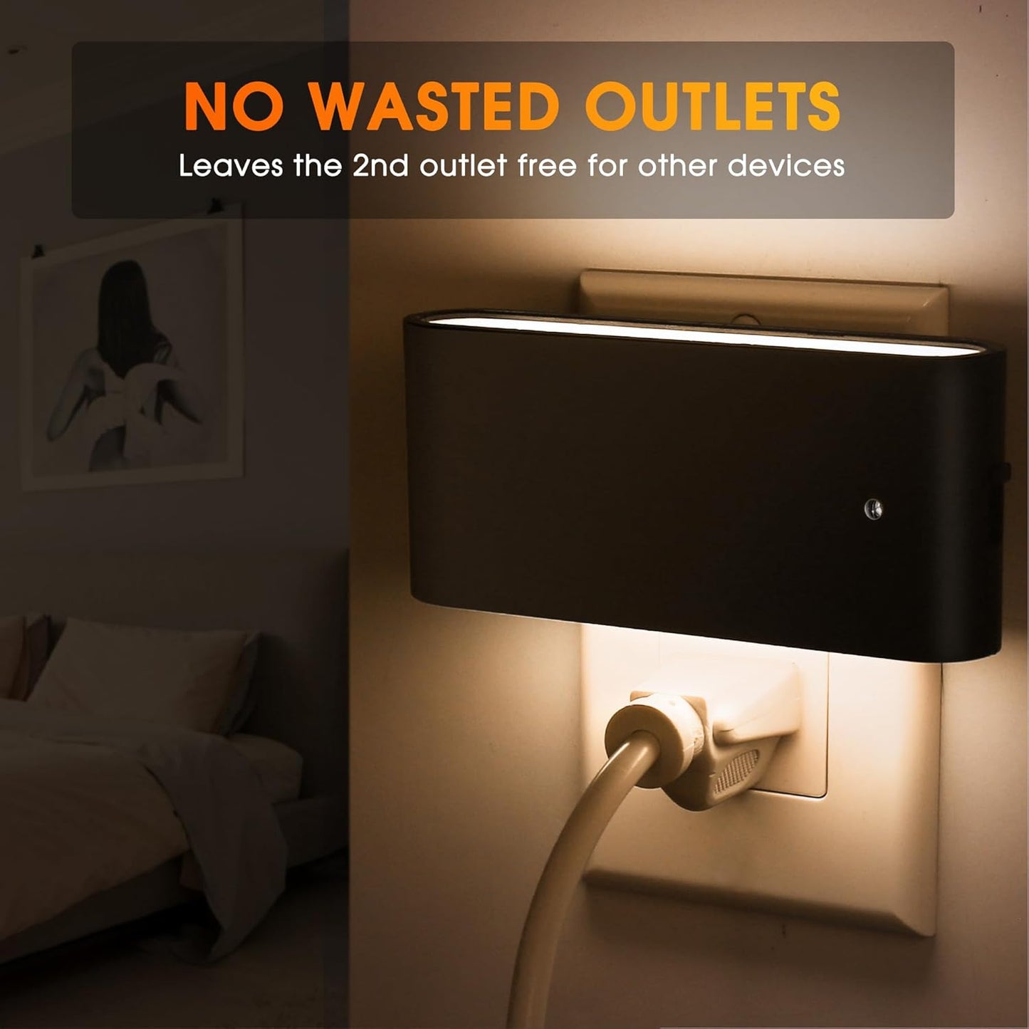 Briignite Motion Sensor Night Light, 2 Pack Motion Activation Night Lights Plug into Wall, Auto On Off, 0-100LM Dimmable Night Light Plug in, 3000K Warm White LED Nightlight for Kids Bedroom Hallway