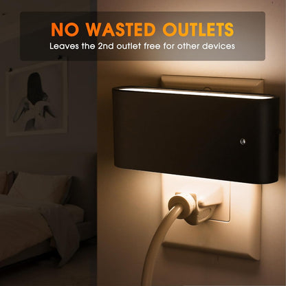 Briignite Motion Sensor Night Light, 2 Pack Motion Activation Night Lights Plug into Wall, Auto On Off, 0-100LM Dimmable Night Light Plug in, 3000K Warm White LED Nightlight for Kids Bedroom Hallway