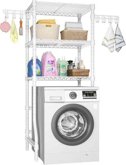 Ulif U8 Mini Laundry Room Storage Organizer, Over the Washer and Dryer Storage Shelves for Laundry Organization, 29.5”W x 17.3”D x 76.2”H, Suit Washing Machine Width within 27.1”, Hold 304 lb, Black