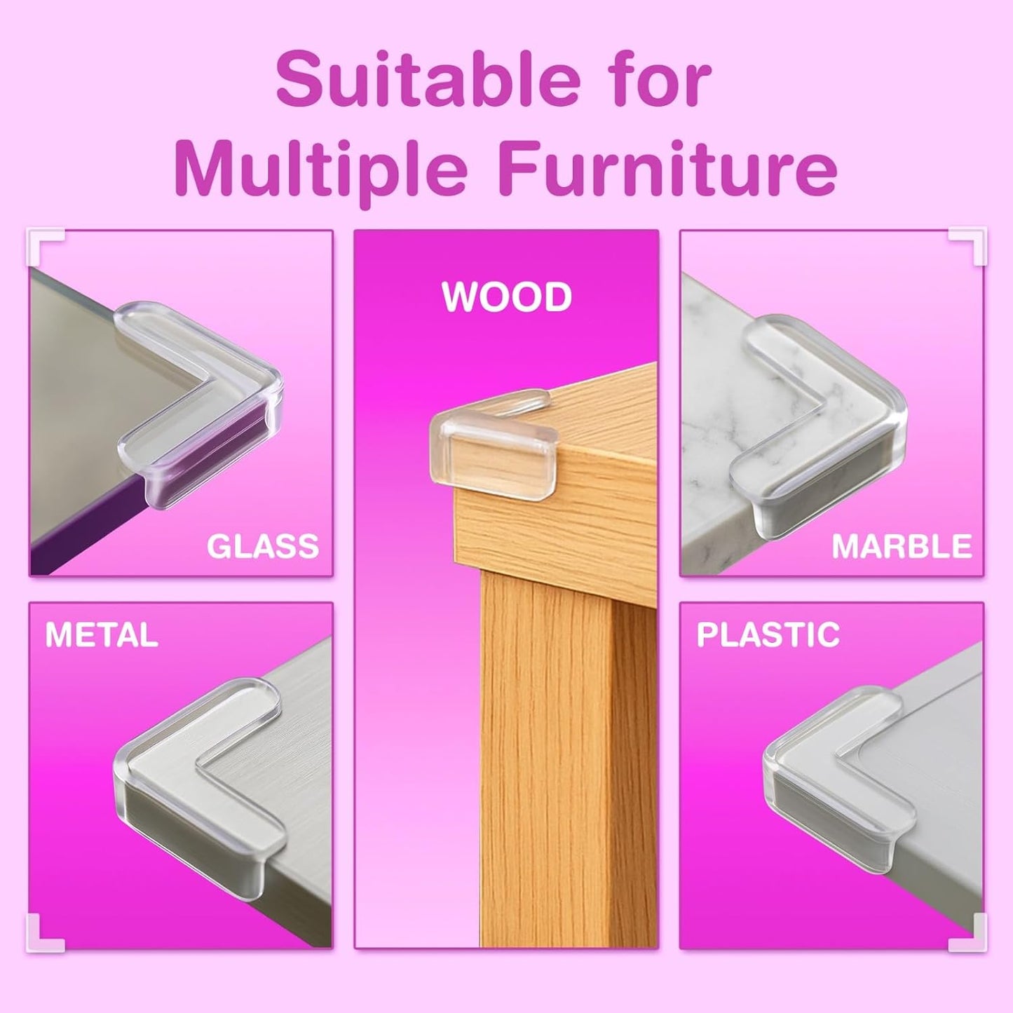 15 Pcs L-Shape Corner Protector for Baby Proofing – Clear 4cm x 4cm Edge Safety Bumpers for Furniture & Sharp Table Corners – Slim Profile Secure Adhesive Gel Pads Included