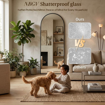 59"x16" Floor Mirror Full Length, Arched Full Length Mirror with Stand, Full Body Mirrors for Bedroom Living Room or Cloakroom Gold
