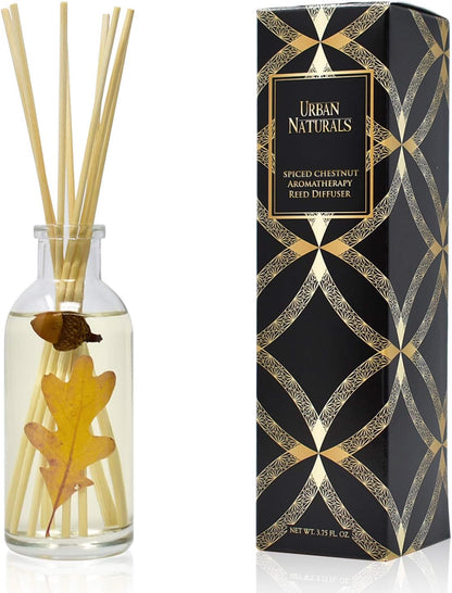 Urban Naturals Smoked Vanilla Reed Diffuser Set with Vanilla Bean, Sandalwood & Leather | Made in the USA - Colors A