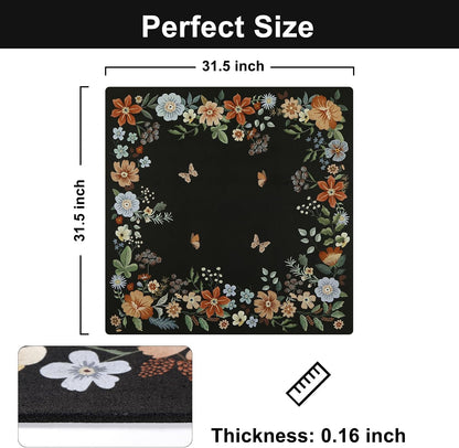 OJIA Floral Stair Treads Non-Slip Carpet Stair Treads for Wooden Steps Indoor 15PCS 30"x8" Stair Runner Stair Mats Staircase Step Treads for Kids, Elders and Dogs, Stair Covers, Black