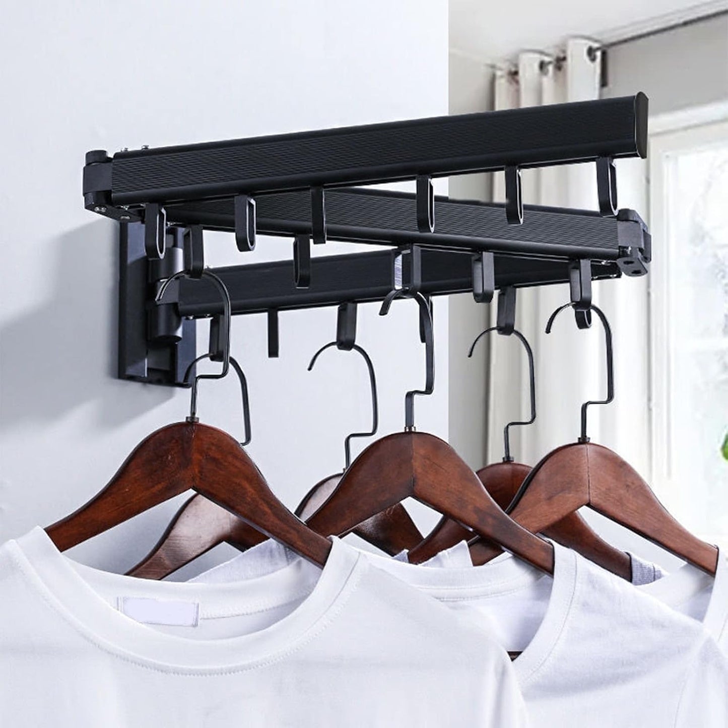 Stainless Steel Clothes Sock Drying Rack with 24 Clips, Swivel Hook Windproof Clothes Hanger Rack for Sock, Bras, Towel, Underwear, Laundry Clothes, Hat, Scarf, Pants, Gloves (Pink Clips)