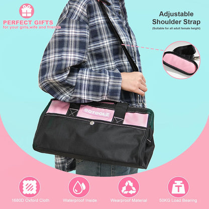 269-Piece Home Tool Set, General Household Repairing Tool Kit with Storage Bag, Basic Hand Tool Kit Set for Home Maintenance, DIY and Crafts(Pink)