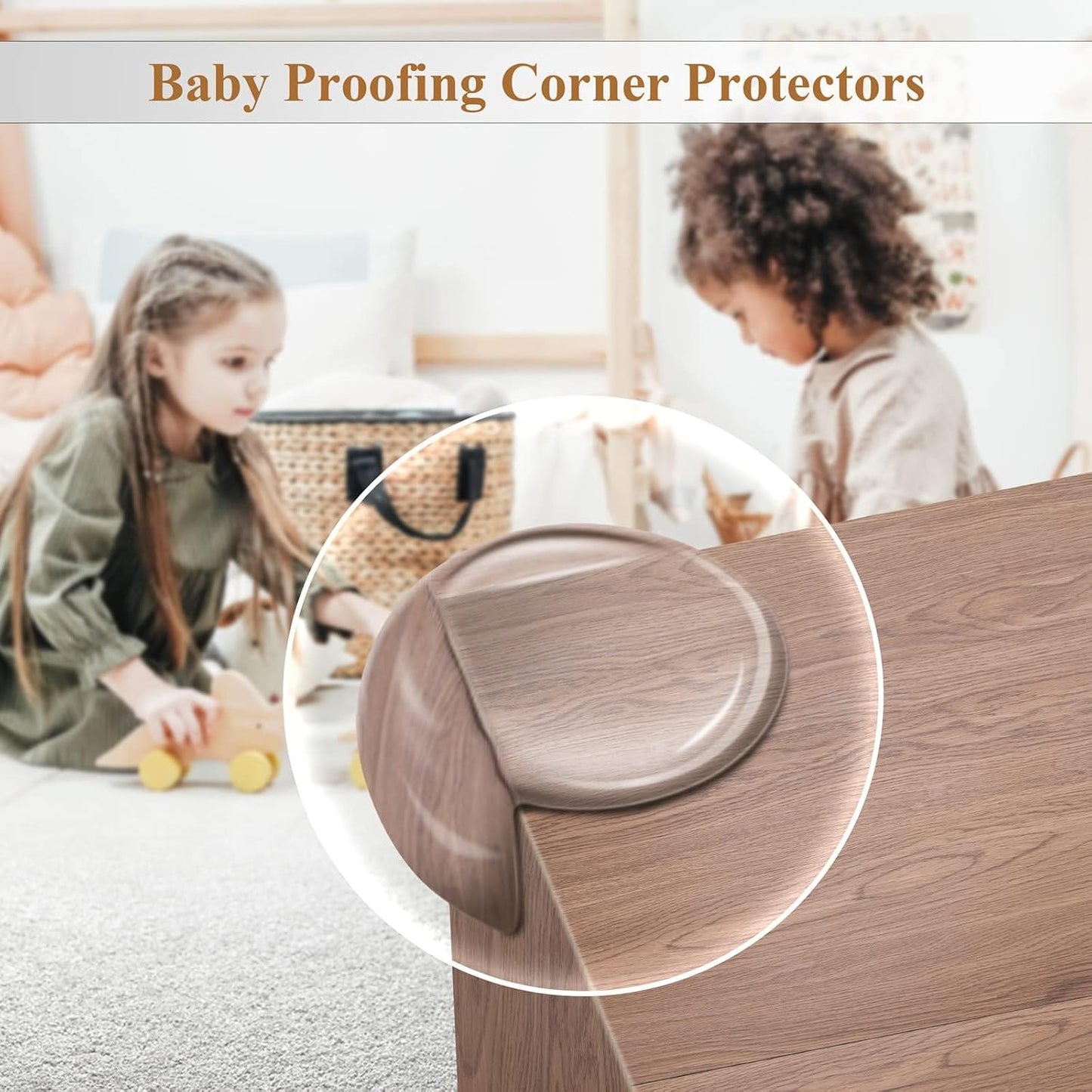 Edge Protector Baby Proofing Corner Protectors Silicone Desk Edge Cushion Child Safety Edge Covers Bumper for Table, Cabinets, Crib, 13ft x 1.2 Inch Edge Protector Strip with 4 Pack Corner Guards