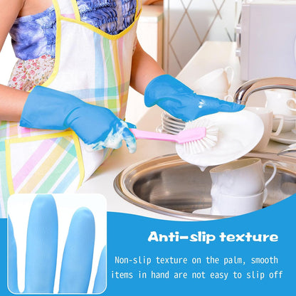 Rubber Reusable Gloves Long Household Dishwashing Gloves Kitchen Cleaning for Dishes Clean Gardening