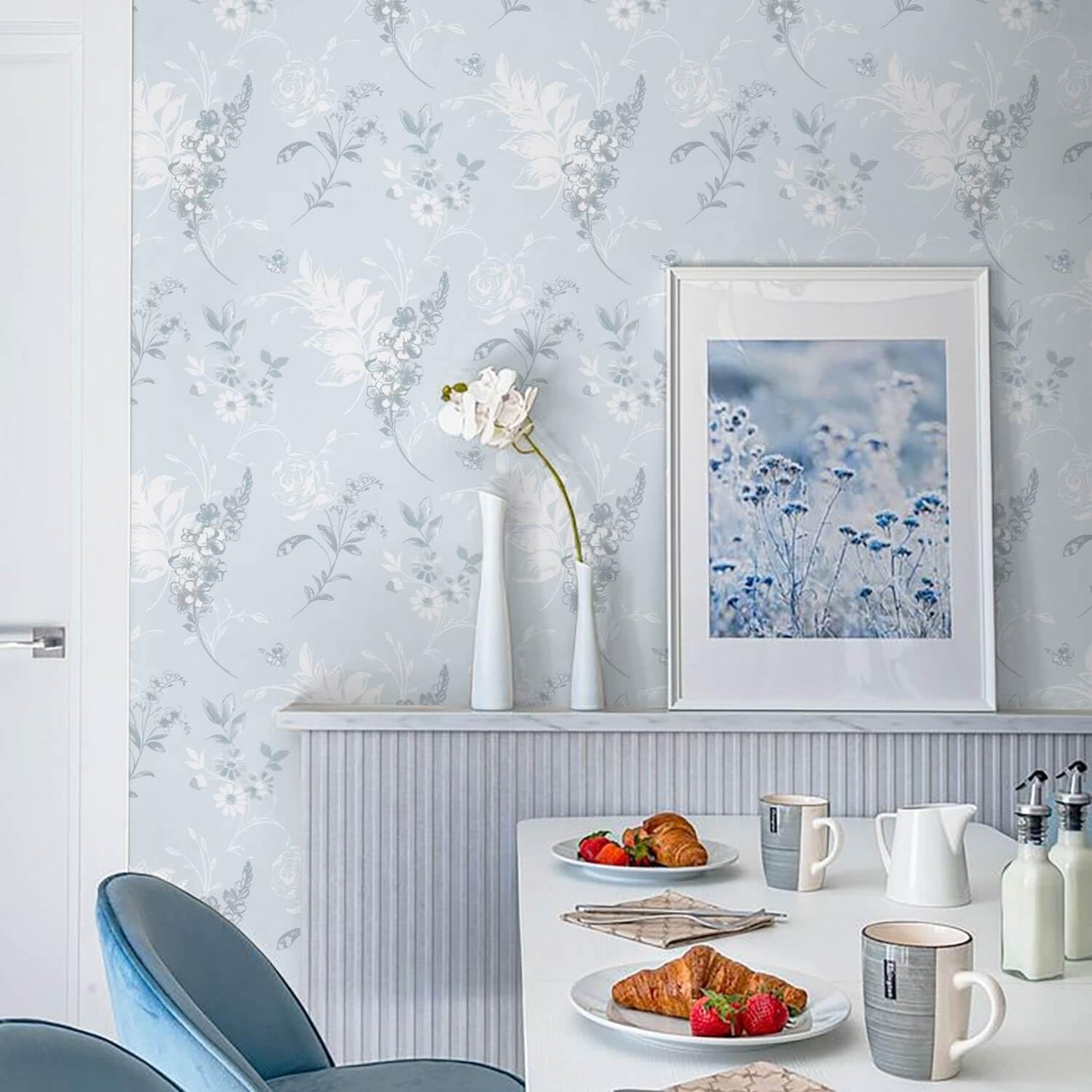 Heroad 16.1''x118'' Floral Peel and Stick Wallpaper Vintage Contact Paper Pink Rose Wall Paper Removable Renter Friendly Wallpaper for Bathroom Bedroom Nursery Waterproof Self Adhesive Vinyl Rolls