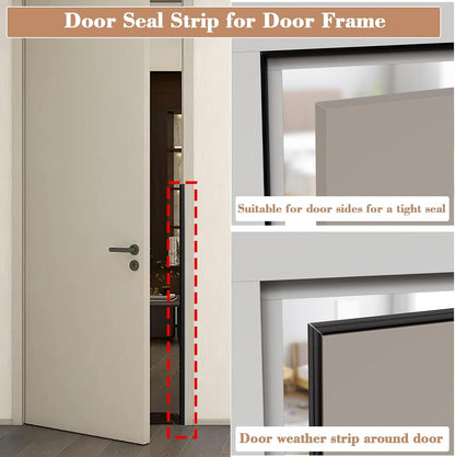 16.4 Ft Weather Stripping Door Seal Strip,Self-Adhesive Foam Weather Strip for Window Door Insulation,Soundproofing Weatherstripping for Windows Gap Filler,Wedge Window Sealer Tape for Winter,Black