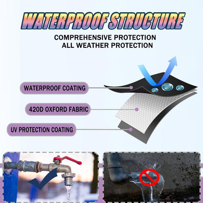 Outdoor Faucet Covers for Winter, 13" W x 25" H Outside Yard Hydrant Protector Socks Winter, Insulated Hose Bib Protector Cover, Spigot Pipe Cover Freeze Protection - Black