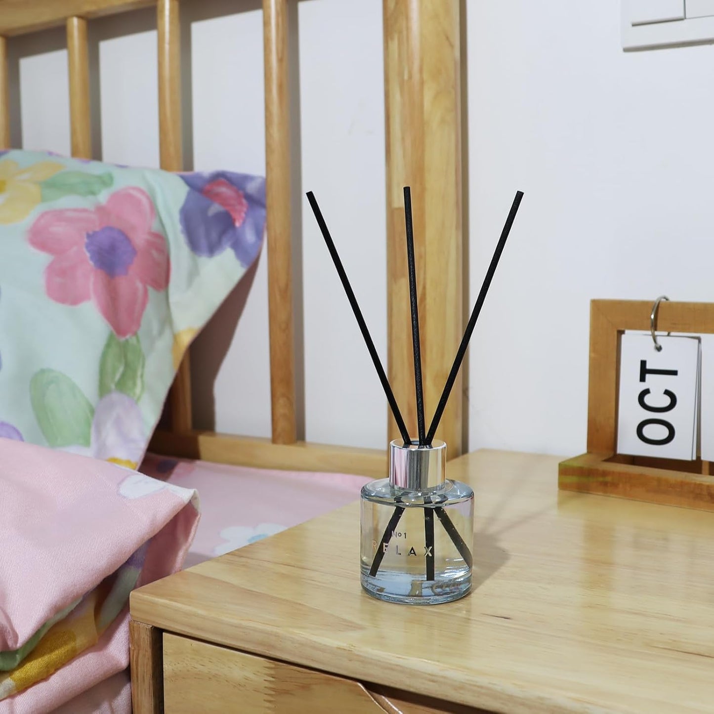 3 Pack Fragrance Reed Diffuser, 50ML Lavender Jasmine Lemongrass Aromatherapy Diffuser Set with 12 Black Fiber Sticks,Air Freshener for Bedroom Bathroom Office, 8.2X 6.6X 2.1 inch