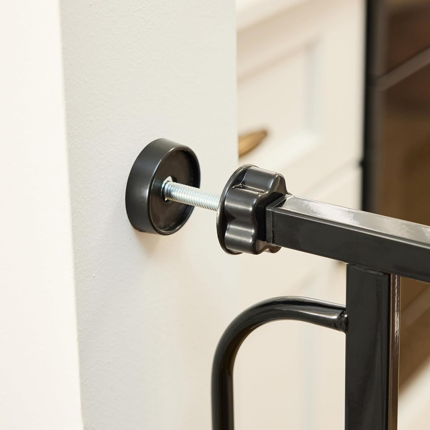Regalo Safety 29-38.5" Baby Gate for Doorways & Bottom of Stairs, Pressure Mounted Baby Gate with Door for Babies, Toddlers & Pets, Tested & Safe for 30 Years, American Designed, American Owned, White