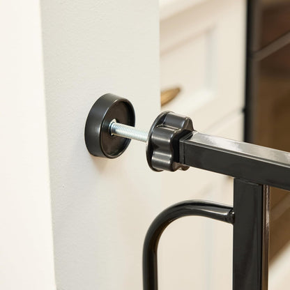 Regalo Safety 29-38.5" Baby Gate for Doorways & Bottom of Stairs, Pressure Mounted Baby Gate with Door for Babies, Toddlers & Pets, Tested & Safe for 30 Years, American Designed, American Owned, White
