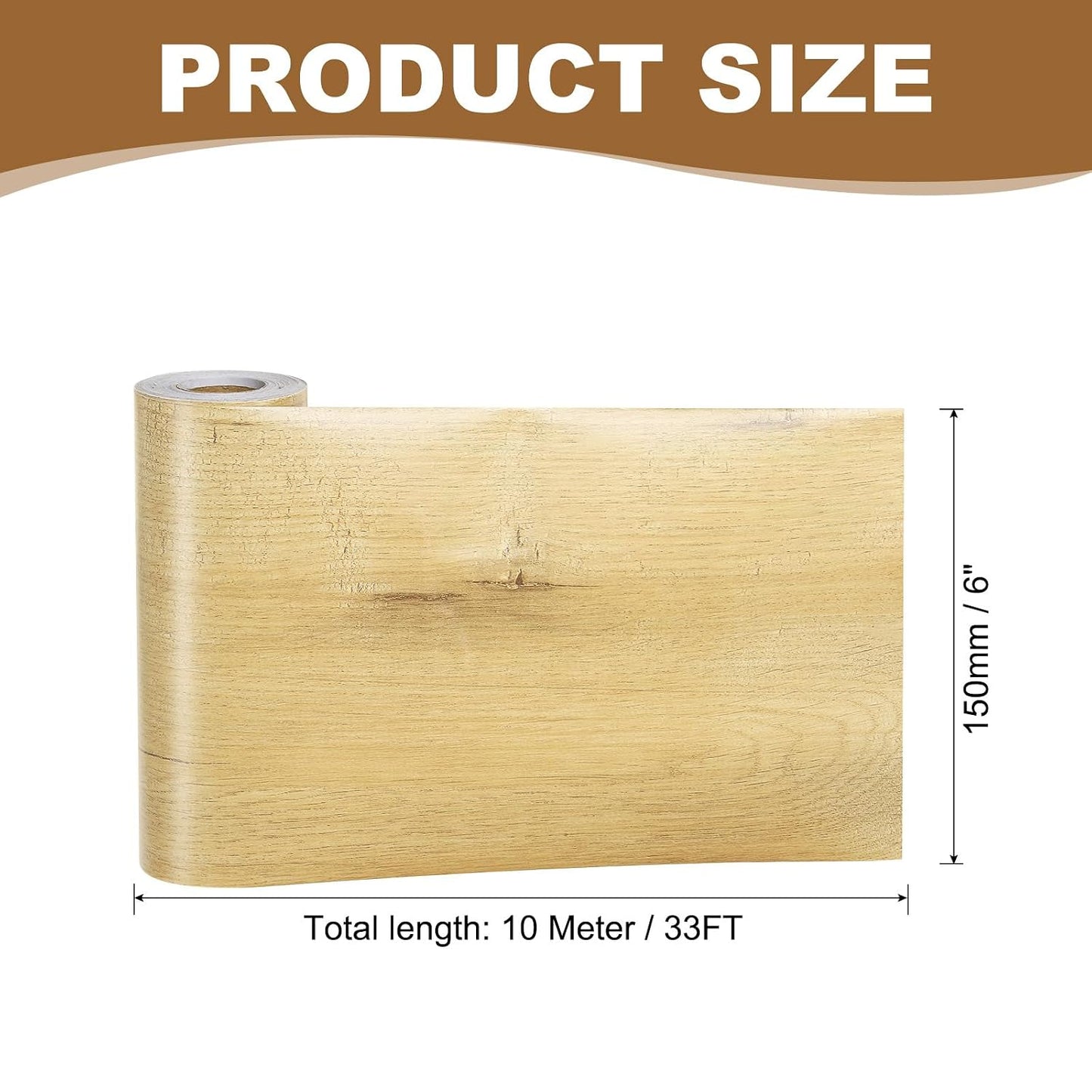 PATIKIL Self Adhesive Wood Grain Repair Tape 33'x 3", Multi-Use Realistic Wood Grain Repair Patch for Furniture Floor Door Table Chair Windows Handicraft DIY, Yellow Teak
