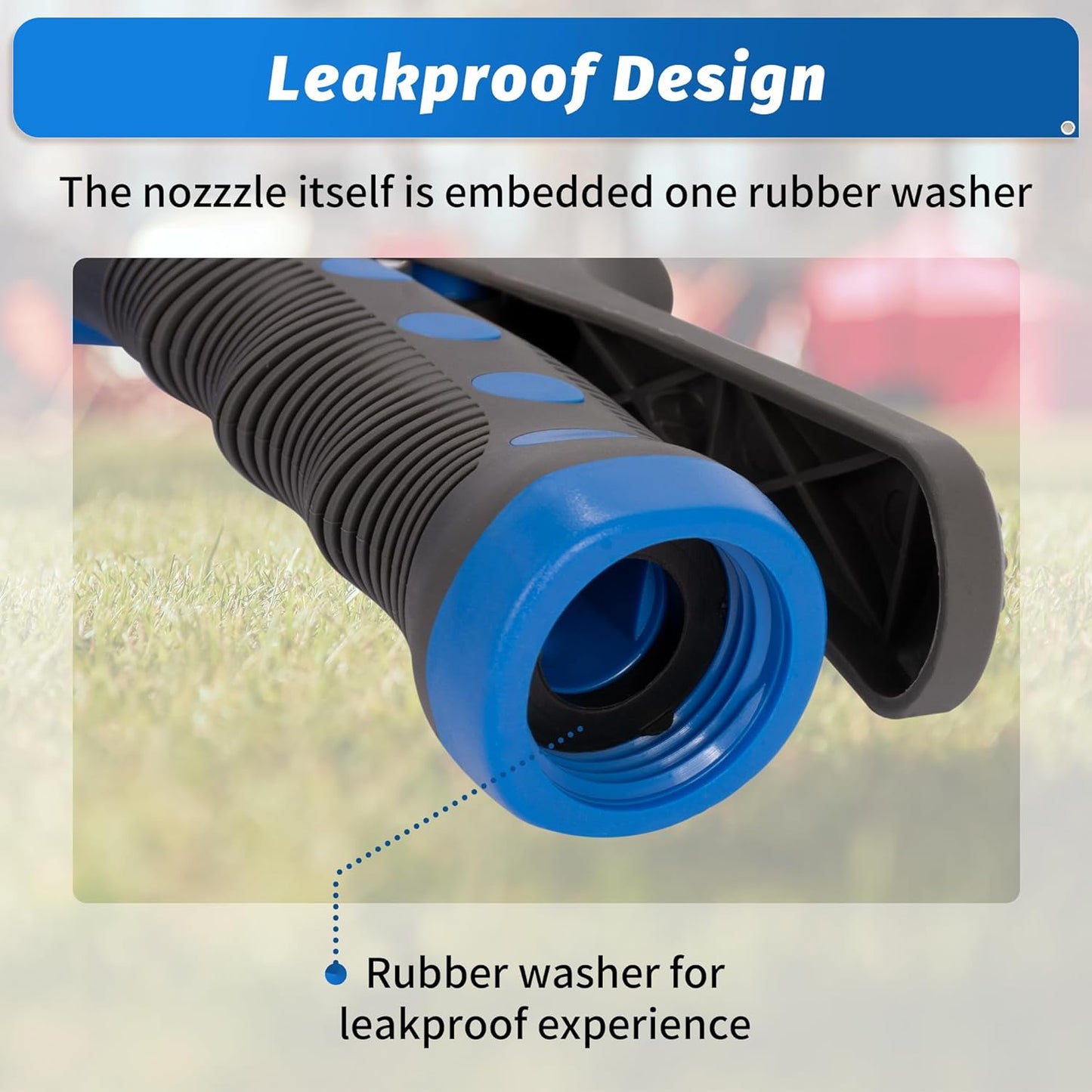 AUTOMAN Garden Hose Nozzle - 2 Pack, 100% Metal High Pressure Spray Nozzle, Labor-Saving Design, Heavy Duty for Garden Watering, Car Washing, Window Cleaning, Pets Bathing