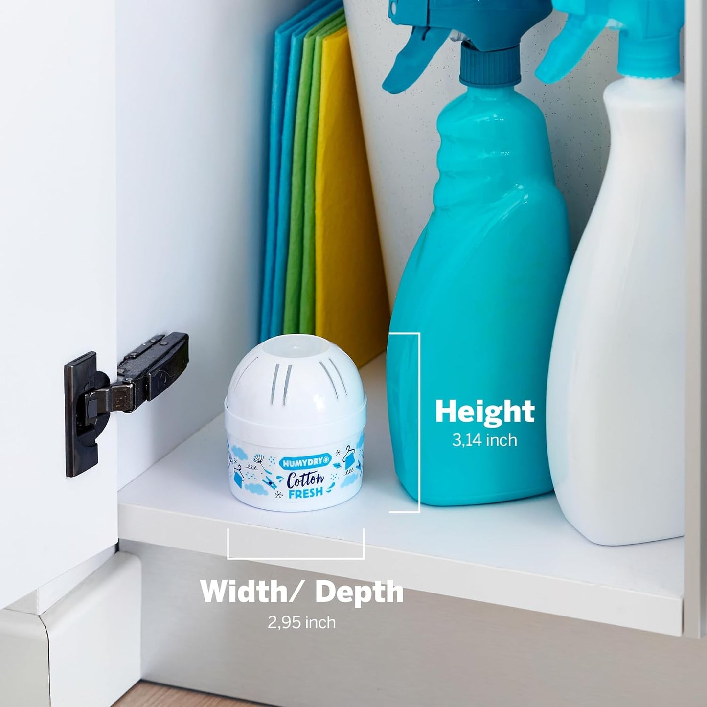 HUMYDRY Moisture Absorber Device, Mini Pack of 12 2.6oz, Up to 500 Days of Moisture and Humidity Control, Fights Summer Humidity, Green Apple Air Freshener, Small Space Dehumidifier, Non Electric