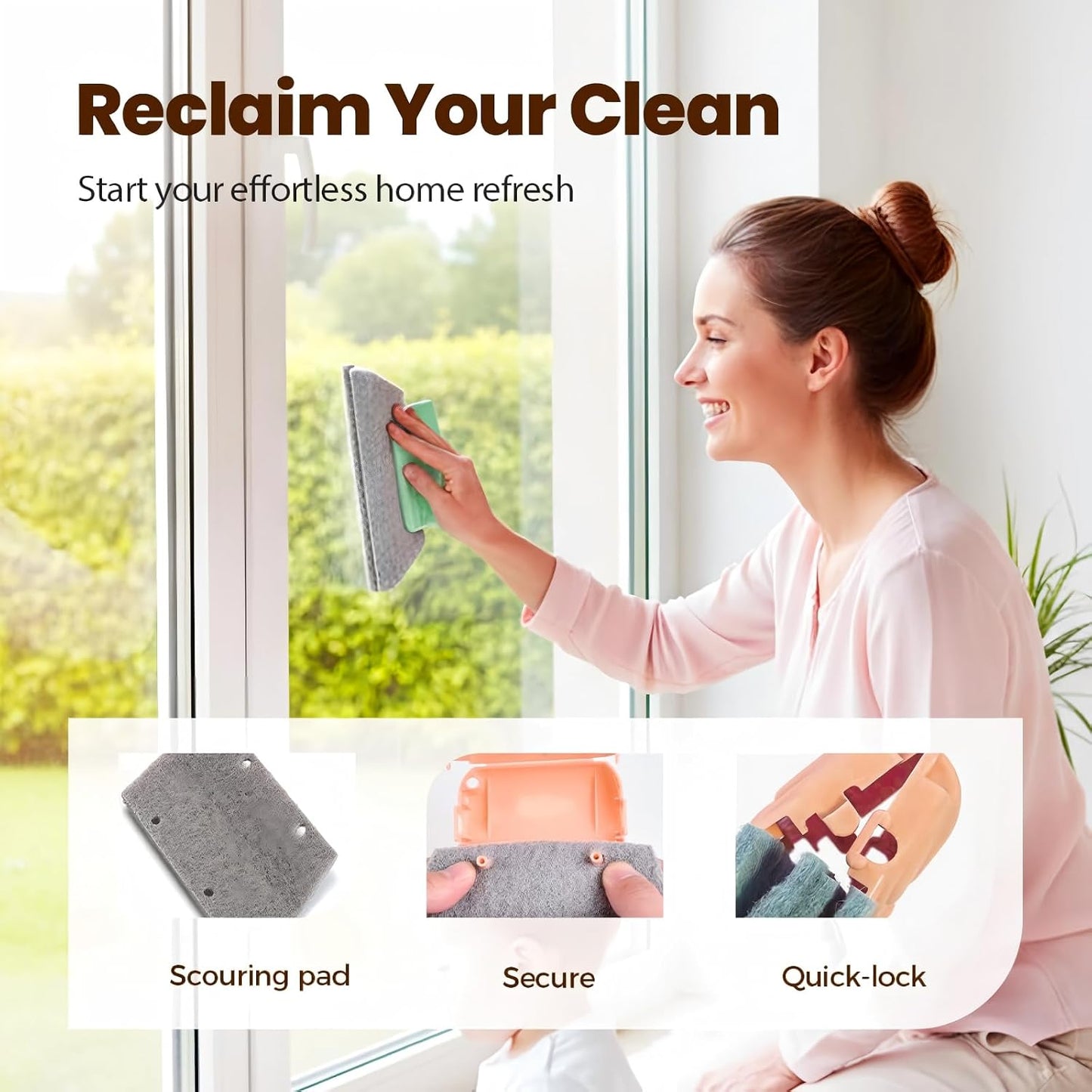 Magic Window Track Cleaner, 2026 New Handheld Window Groove Cleaning Brush Tool Set, Cleaner Brushes for Window lides Gaps Tile Lines Shutter Slats Car Vents & Narrow Gaps (3, Gray)