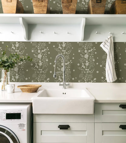 Peel and Stick Wallpaper Boho Wall Paper Peel and Stick Modern Watercolor Beige Wallpaper for Bathroom 17.3"x118"