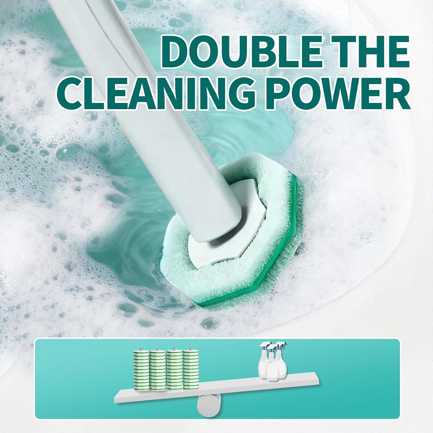 Disposable Toilet Bowl Brush with 36 Toilet Wand Refills Pads Replacement Heads, Toilet Cleaning Stick,Toilet Bowl Cleaner Wands Holder and Set, Toilet Cleaning System Starter Kit