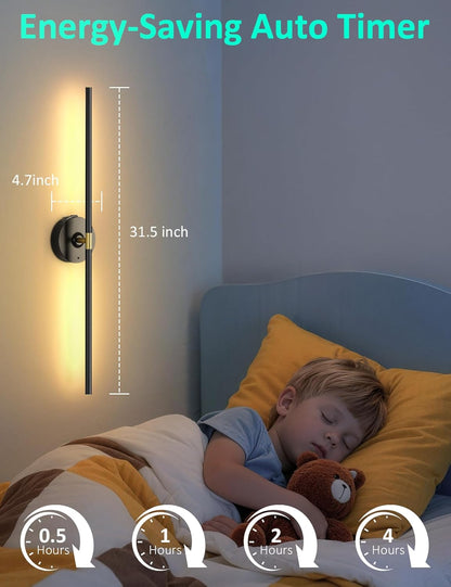 Battery Operated Wall Sconces Set of 2: 10000mAh Rechargeable Wall Lights for Living Room, Dimmable LED Wireless Wall Lamp 360° Rotate Modern Home Decor for Bedroom Hallway Picture Lighting Bathroom