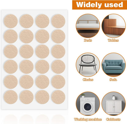 48 Pcs Self-Stick Furniture Round Felt, 3/4" Chair Felt Pads Protect Your Hardwood Floors from Furniture Scratches Moving Your Furnitures Smoothly Noise Reduction for Chairs, Tables, Couches (Beige)