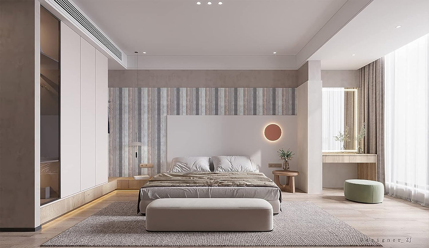 Dimoon 17.3" X 78.7" Peel and Stick Wallpaper Floral Contact Paper Boho Beige White Renter Friendly Natural Wall Paper Waterproof Removable Self Adhesive Wallpaper for Bedroom Livingroom Vinyl Roll