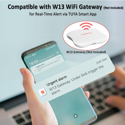 WiFi Water Leak Detector for Home with App Notification, 1 2.4Ghz Gateway + 6 WD61 Sensor, 120dB Water Flood/Drip Alarm for Basement/Kitchen/Bathroom/Toilet/Laundry Room,Sink/Pipe/Faucet Leakage Alert
