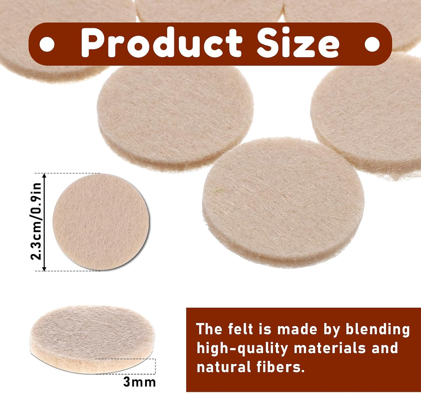 144Pcs Small Felt Pads for Coasters Bottom Dots 3/4" Adhesive Chair Felt Pads Felts Cabinet Door Bumpers Cushion Dots Round Furniture Pad Floor Protectors Furniture Feet for Chair Legs Hardwood Floors