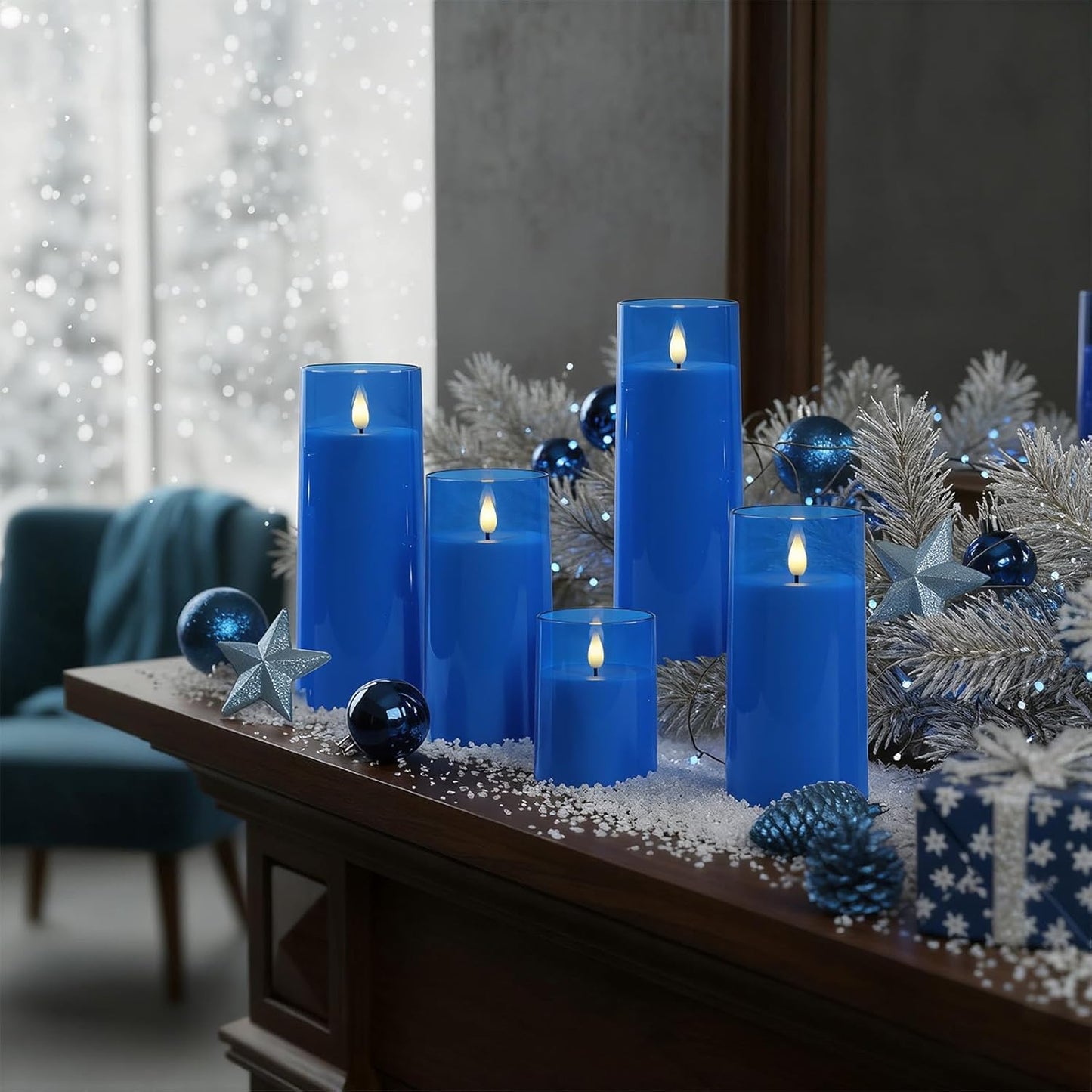 Raycare Flameless Candles Battery Operated with Remote Timer, Acrylic Flickering LED Pillar Candle for Christmas, Wedding, Home Decor, Gift for Family and Friend, White, Set of3