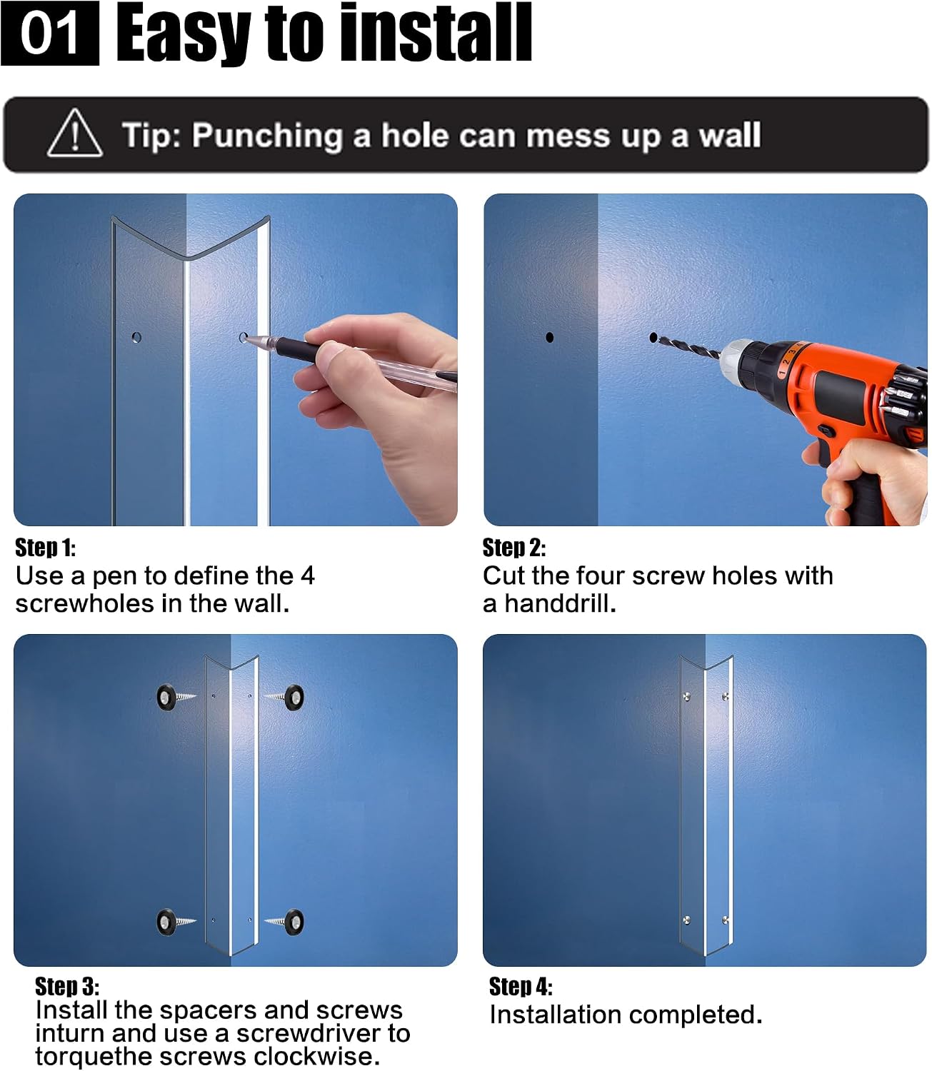 Wall Corner Protector, Walls Edge Protector，Self-Adhesive Wall Corner Guards,PVC Double Side Edge Protector， Furniture Stairs Guard (Gray 2PCS 90cm/35.4in)