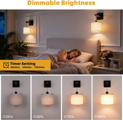 Rechargeable Battery Operated Wall Sconce Set of Two, 8000mAh Wireless Wall Sconces with RGB 15 Colors & Remote Control, Dimmable Wall Lamps for Living Room Bedroom, Gold