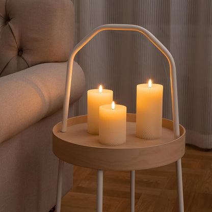 ANGELLOONG Flickering Flameless Candles, Realistic Battery Operated Candles with Remote and Timer, Set of 3 LED Candles for Room Fall Home Wedding Decor Centerpieces Table Party Valentines Decorations