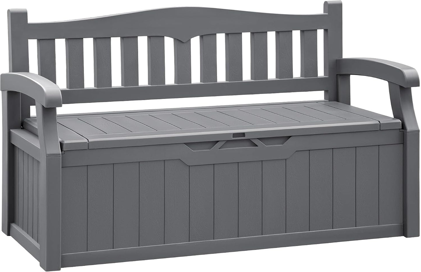 Flamaker 80 Gallon Storage Bench Outdoor Indoor, Durable All-Weather Seating with Hidden Storage, Lockable Deck Box for Garden, Patio, Poolside (Brown)