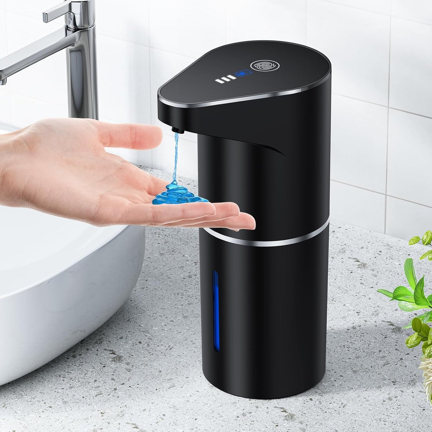 Fantictas Automatic Soap Dispenser,Touchless Hand Wall Mount Rechargeable 3 Gear Adjustable Electric Soap Dispenser 350ml with Infrared Motion Sensor for Bathroom,Kitchen,Office, White Gel