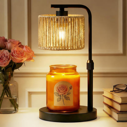 Candle Warmer Lamp with Timer Dimmer, Height Adjustable Modern Farmhouse Candle Warmer, Electric Candle Lamp Warmer with 2 Bulbs, Birthday Gifts for Women Mom, Gift for Home Decor