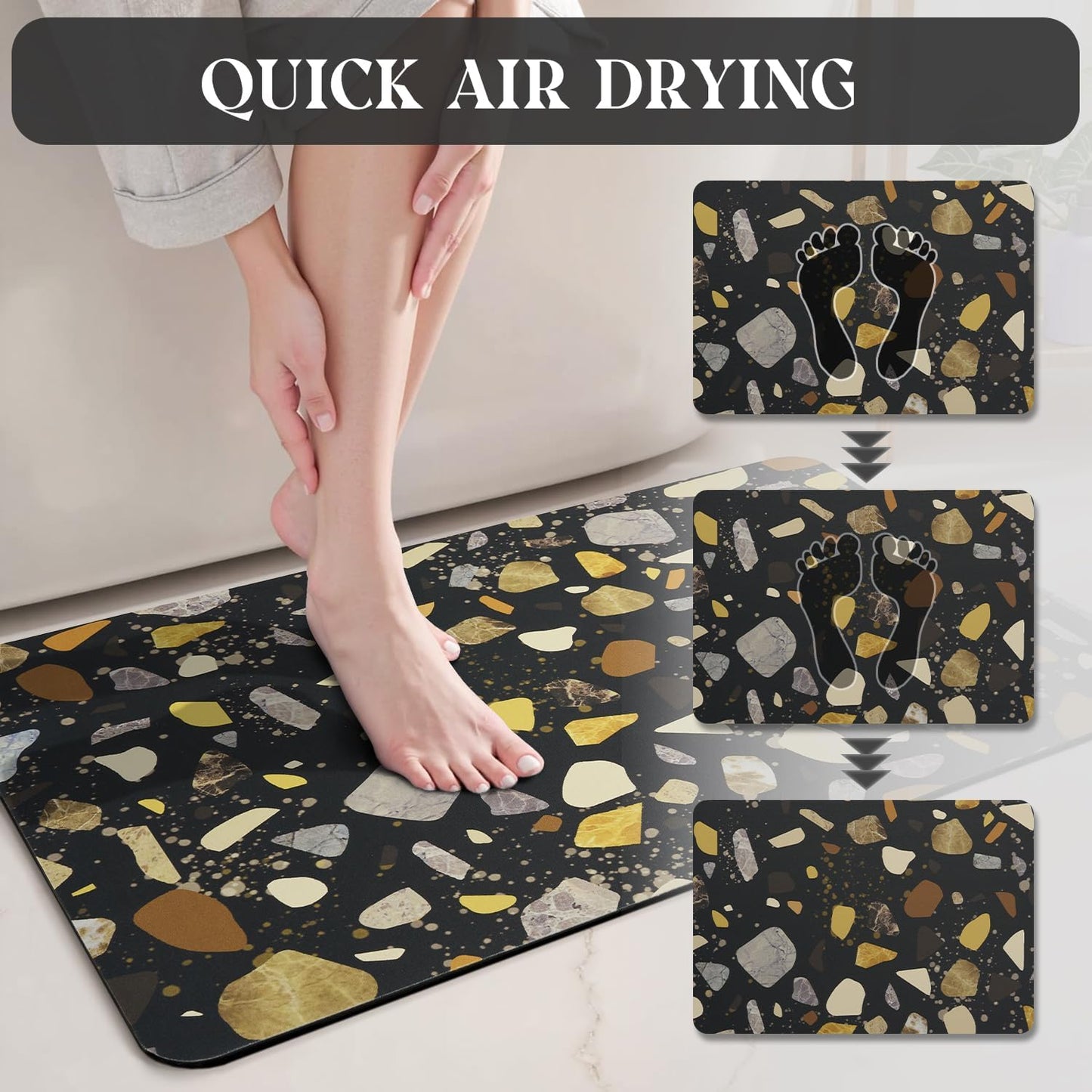 MontVoo -Bath Mat-Rubber Backing Non SlipThin Bathroom Rugs Fit Under Door- Quick Dry Absorbent Faux Suede Surface Grey Bathroom Floor Mats-Shower Rug for in Front of Bathtub Shower Gray 16x24