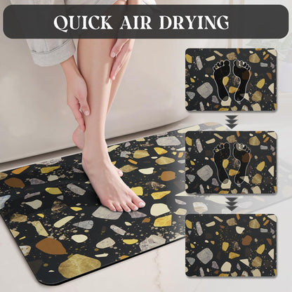 MontVoo -Bath Mat-Rubber Backing Non SlipThin Bathroom Rugs Fit Under Door- Quick Dry Absorbent Faux Suede Surface Grey Bathroom Floor Mats-Shower Rug for in Front of Bathtub Shower Gray 16x24