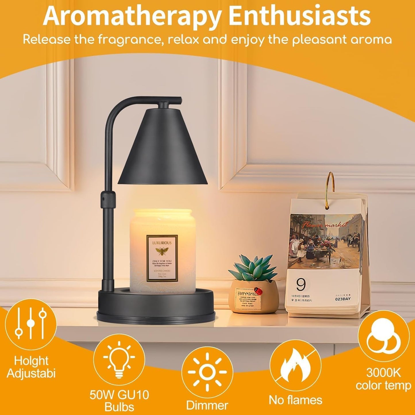 kobodon Candle Warmer Lamp with Timer, Electric Candle Lamp Warmer Birthday for Mom Women Home Bedroom Decor Wax Melt Warmer for Scented Wax with Jar Candles (Dragonfly)