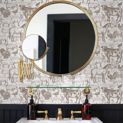 MuralPeel White/Pink/Gold Floral Garden Black Blue Flowers Vintage Peel and Stick Wallpaper Self Adhesive Removable Easy Peel Off Contact Paper Stick on Wall Paper for Bedroom Cabinet Renter Friendly